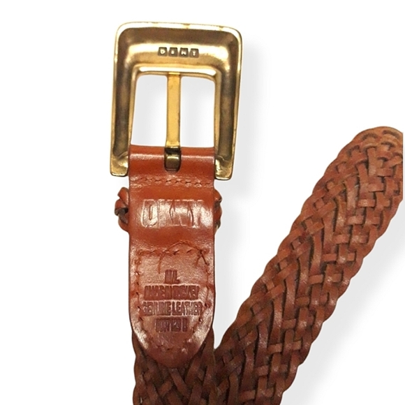 1990\'s DKNY Women\'s Braided Leather Belt M/L